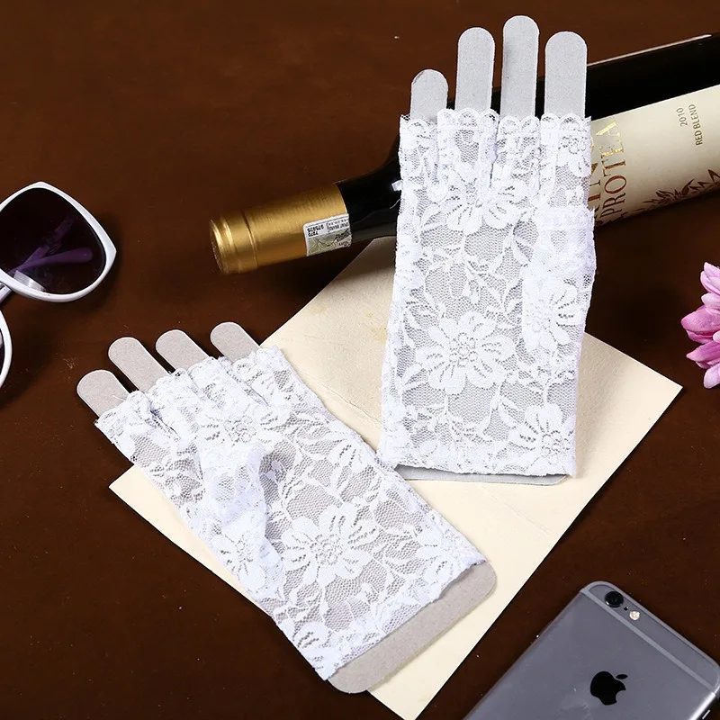 Women Sexy Glove Lace Gloves Sunscreen Short Glove Fingerless Lace Driving Gloves Spring Summer Multi Finger Accessories