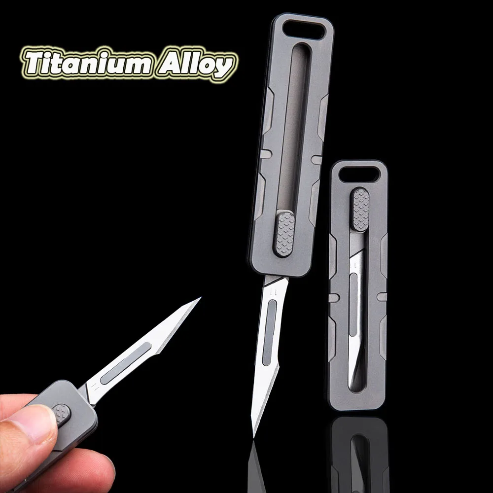 TitaniumAlloyPushpullKnifeReplaceableBladeUtilityKnifePushpull