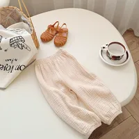 Printemps été pantalon résistant aux moustiques enfant en bas âge nouveau pantalon ample décontracté couleur unie pantalon vêtements chauds garçons filles pantalon polyvalent 2