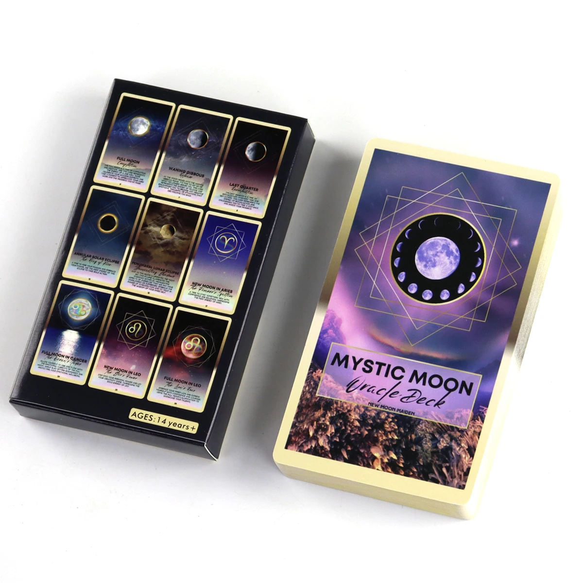 Mystic Moon Oracle Cards For Family Party High Quality Fortune Telling Divination Keywords Meaning Cards Deck Board Game 3
