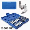 Professional 34pcs Torx Bit Socket & E-Torx Star Socket Set 1/4" 3/8" 1/2" Drive Male Female E-torx Bits Handheld Tool with Case 3