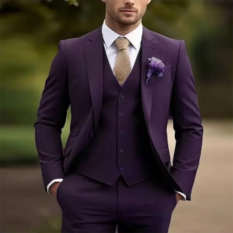 Men's suits Business Suit Men Elegant man suit Tuxedos Groom Groomsman Prom Wedding Party Formal 3Piece Set Jacket Vest Pants