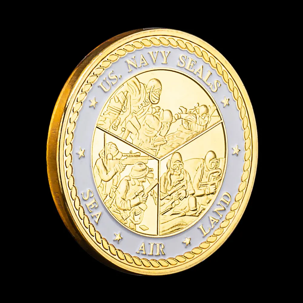 United States Naval Special Warfare Command Navy Seals Collectible Golden Plated Souvenir Coin Commemorative Coin Challenge