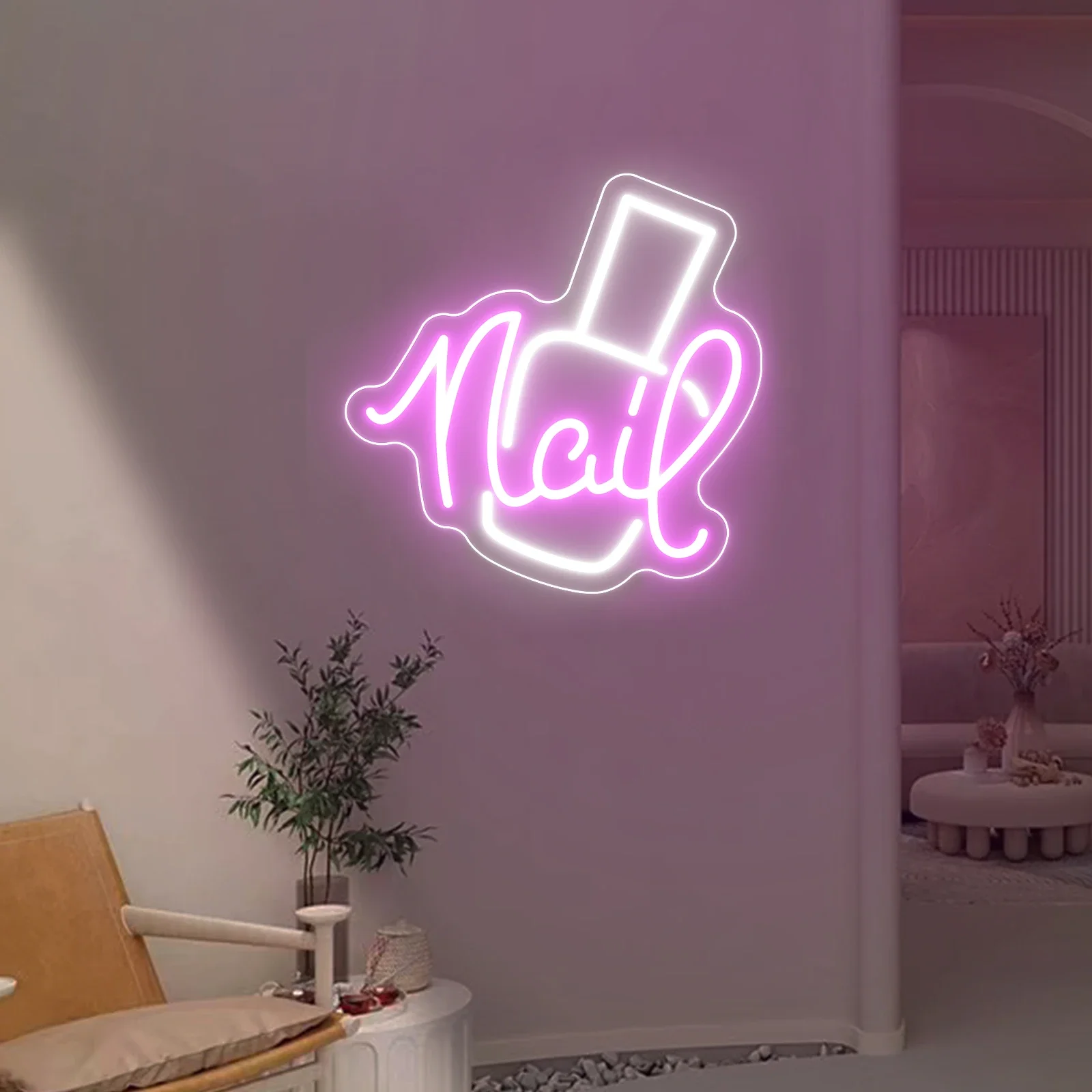 네일 네온 사인 LED 조명, 뷰티 룸 장식, 벽 아트, 네일 살롱, 매니큐어 스튜디오, 비즈니스 네온 사인