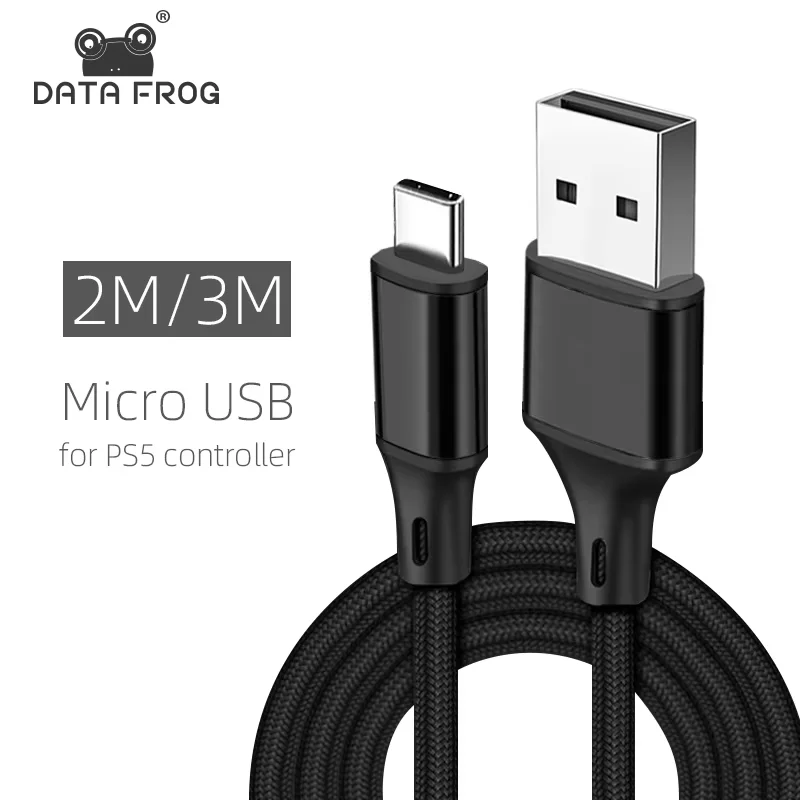 DATA FROG PS5 컨트롤러용 충전 데이터 케이블, 2M, 3M, C타입 충..