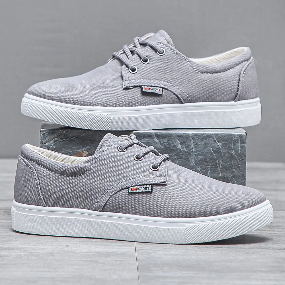 New Arrival Men's Canvas Shoes Comfortable Boys Sports Shoes Breathable Outdoor Male Casual Shoes Lace Up Man Working Footwear