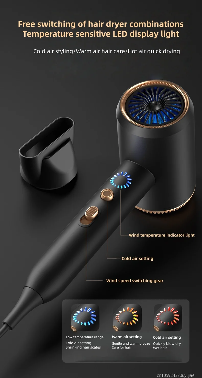 Latest 2400W Quick Drying Hair Dryer With Led Display Light And Billion Level Bl