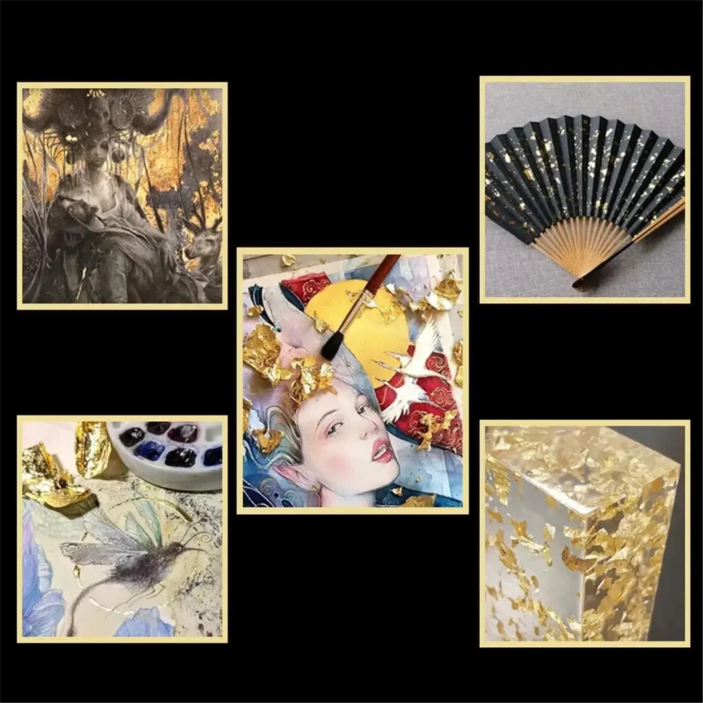 Metallic Foil Flakes 2g/1g Metallic Foil Flakes Gold Foil Flakes for Resin Nails Painting Candle Crafts and Resin Jewelry Making