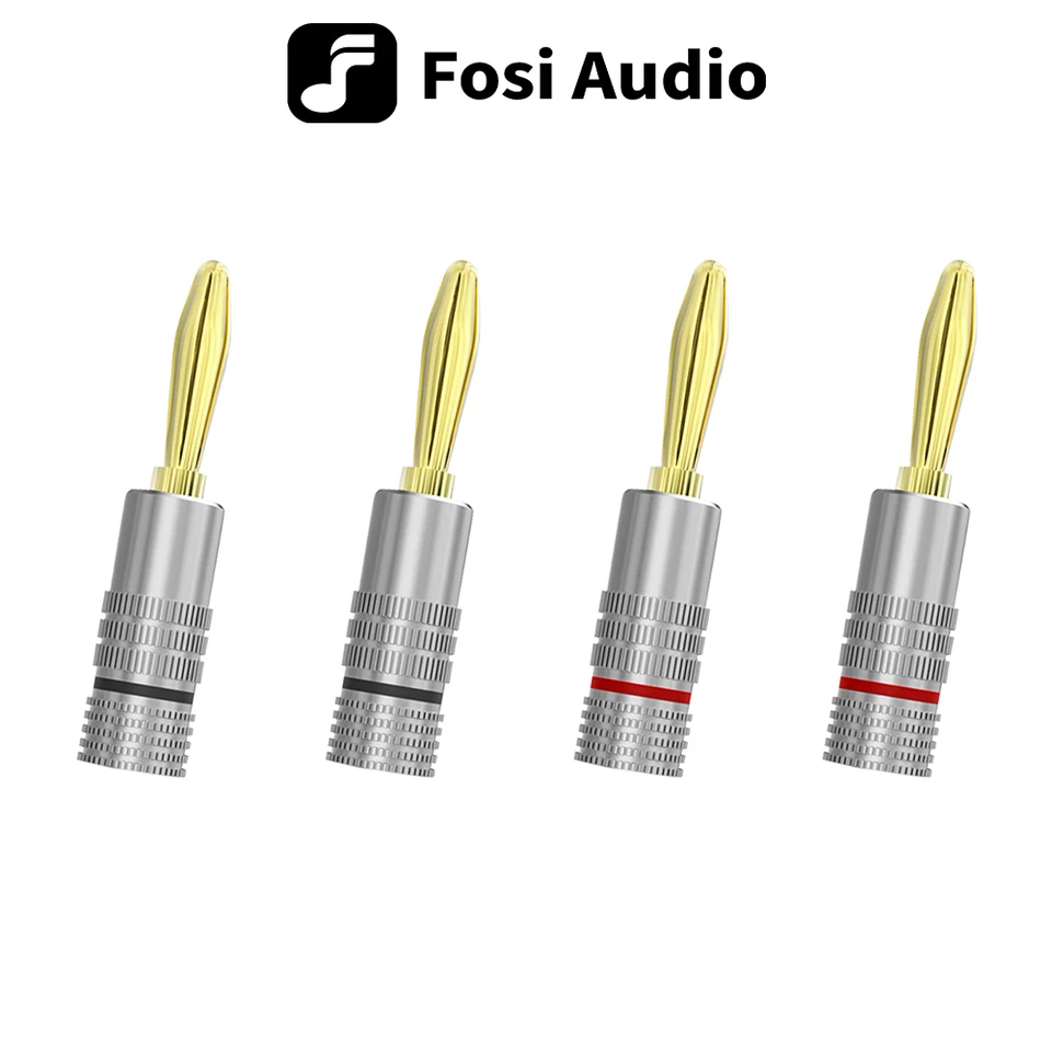 Set 10pz Spine a Banana 2.5mm Placcate Oro - Connettori Maschio Ottone