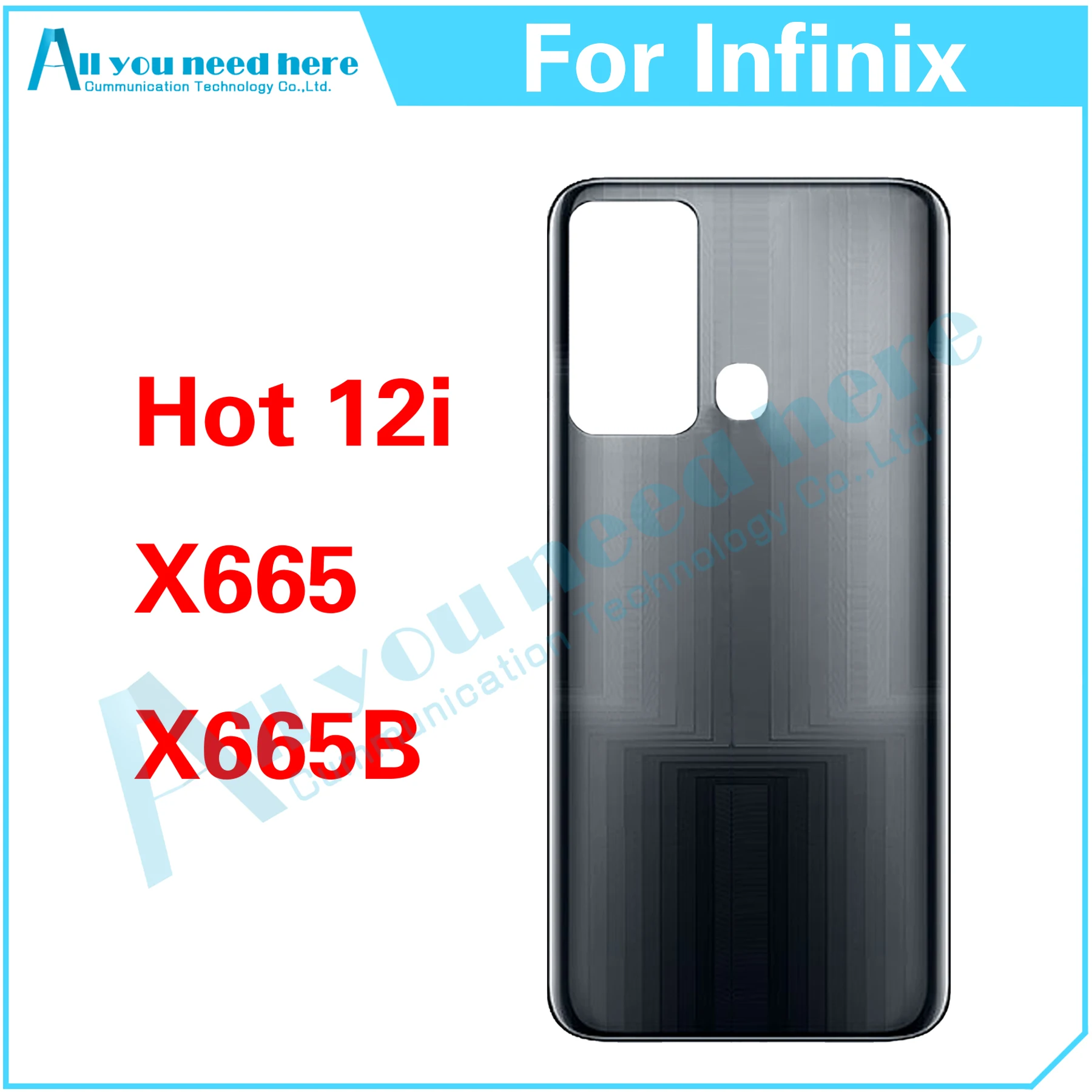 

10PCS For Infinix Hot 12i X665 X665B Hot12i Rear Case Battery Back Cover Door Housing Repair Parts Replacement