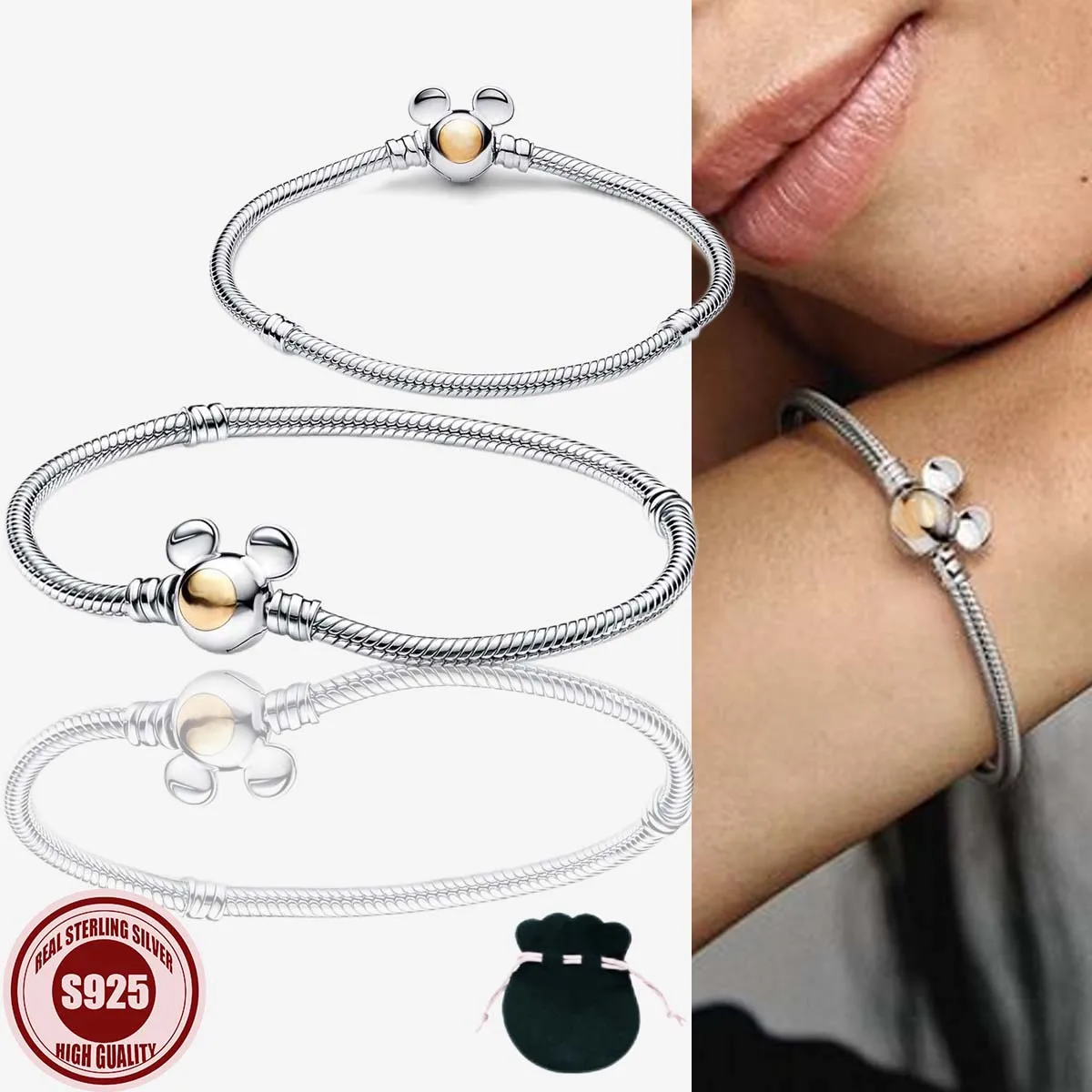 

2024 High end Fashion Cute Personality Female Charm 925 Boutique Suitable for DIY Bracelet Gifts