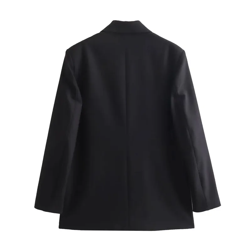 TRAF Black Oversize Blazer Women Double Breasted Office Casual Blazer Woman Elegant Womens Jackets Long Sleeve Autumn Jacket