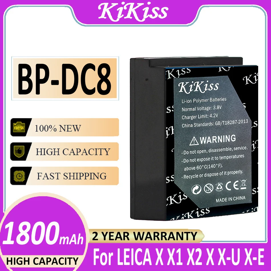 

KiKiss Battery BP-DC8 BPDC8 1800mAh For LEICA X Vario X1 X2 Typ113 X-U Typ113 X-E Typ102 Typ107 Camera Bateria