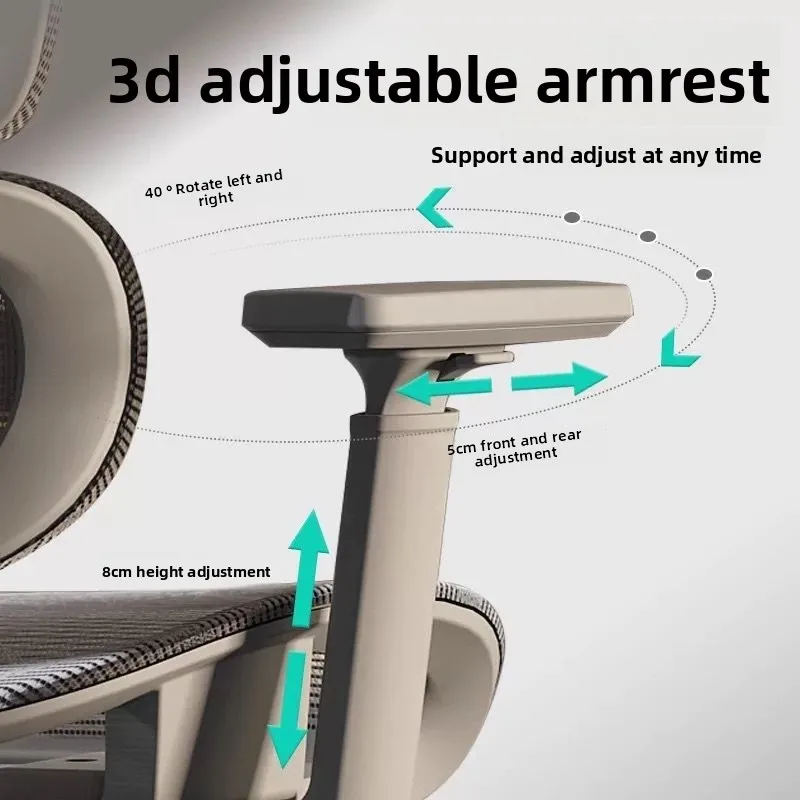 Breathable Ergonomic Office Computer Chair Reclining Gaming Chair  Comfort Lumbar Support  Long Sitting Adjustable Swivel Design