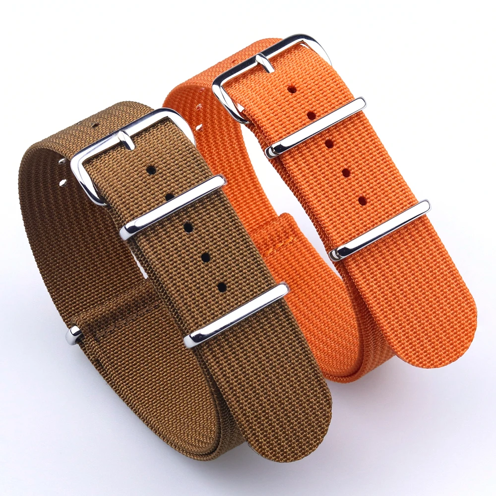 New Ribbed Nato Strap 18mm 20mm 22mm Nylon Watch Straps Braid Ballistic Fabric Watchband Accessories for Military Watch Band