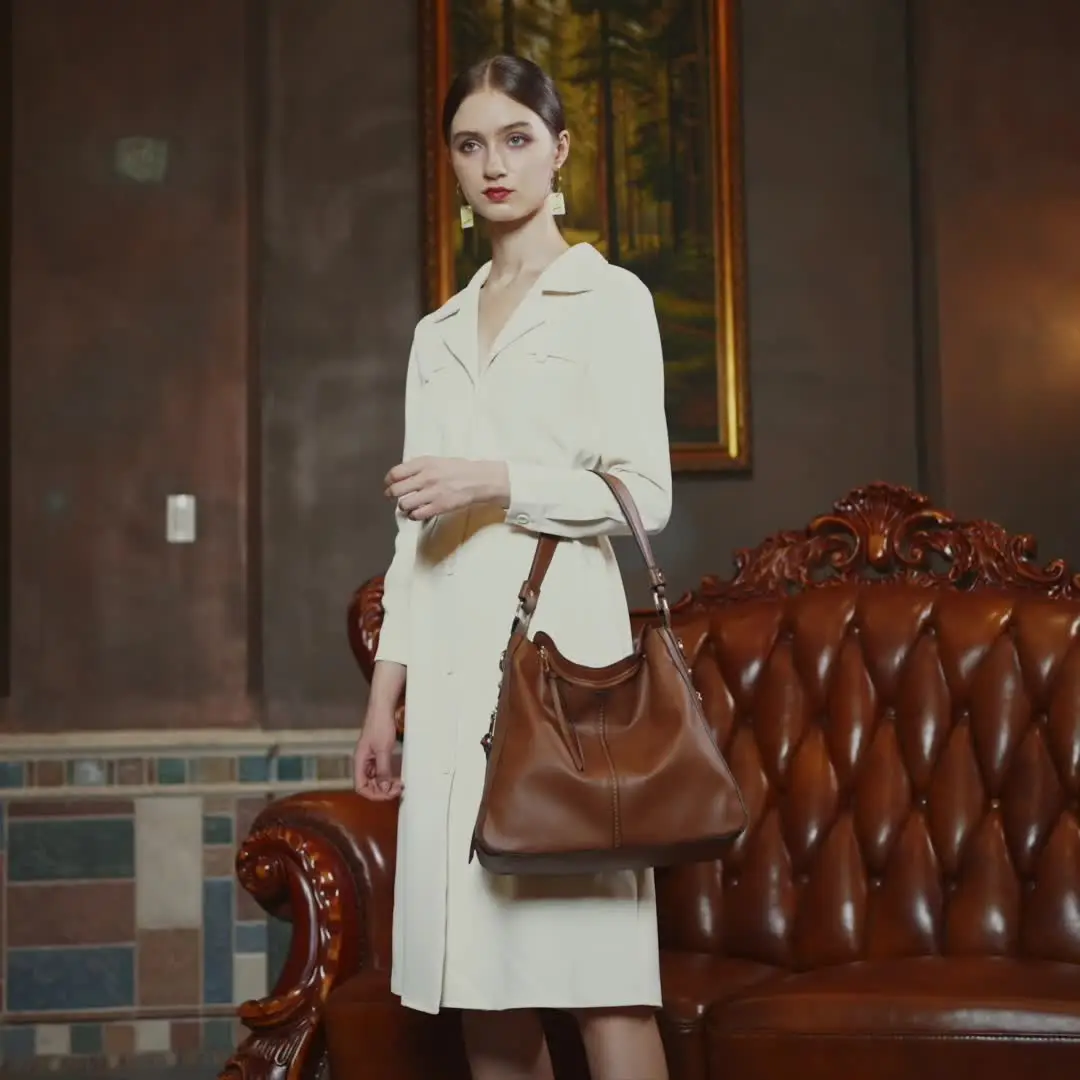 Lot De 2 Sacs à Bandoulière Femme En Cuir PU - Grand Fourre-tout Avec Petit Sac - Sangle Réglable - Pour Bureau, école, Voyage