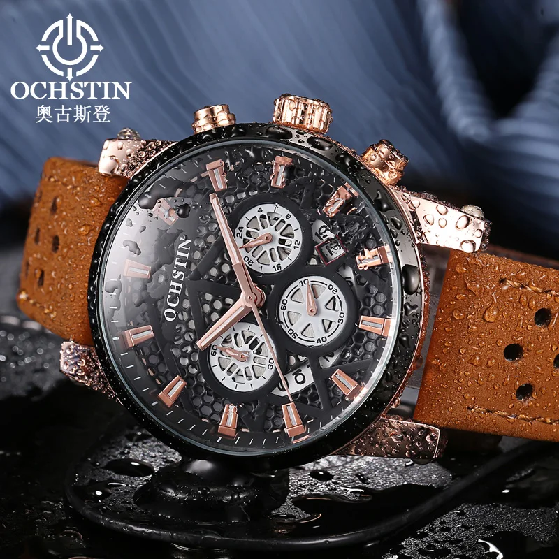 Ochstin 2024 New Pilot Series Trendy Personalized Multi functional Automatic Quartz Movement Men's Quartz Watch