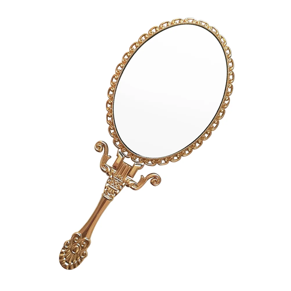 Vanity Mirror Portable Makeup Vintage Handheld Metal Zinc Alloy