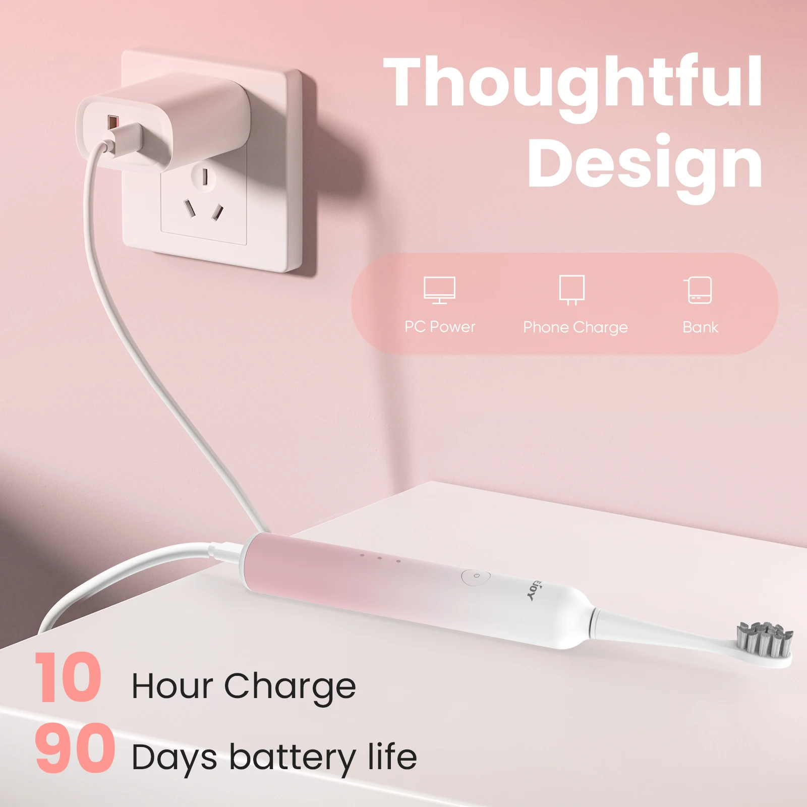 Sejoy Electric Toothbrush rechargeable With 8pcs Replacement Head Tooth Brush 6 Modes Clean Whitening Sonic Timer Toothbrush 5