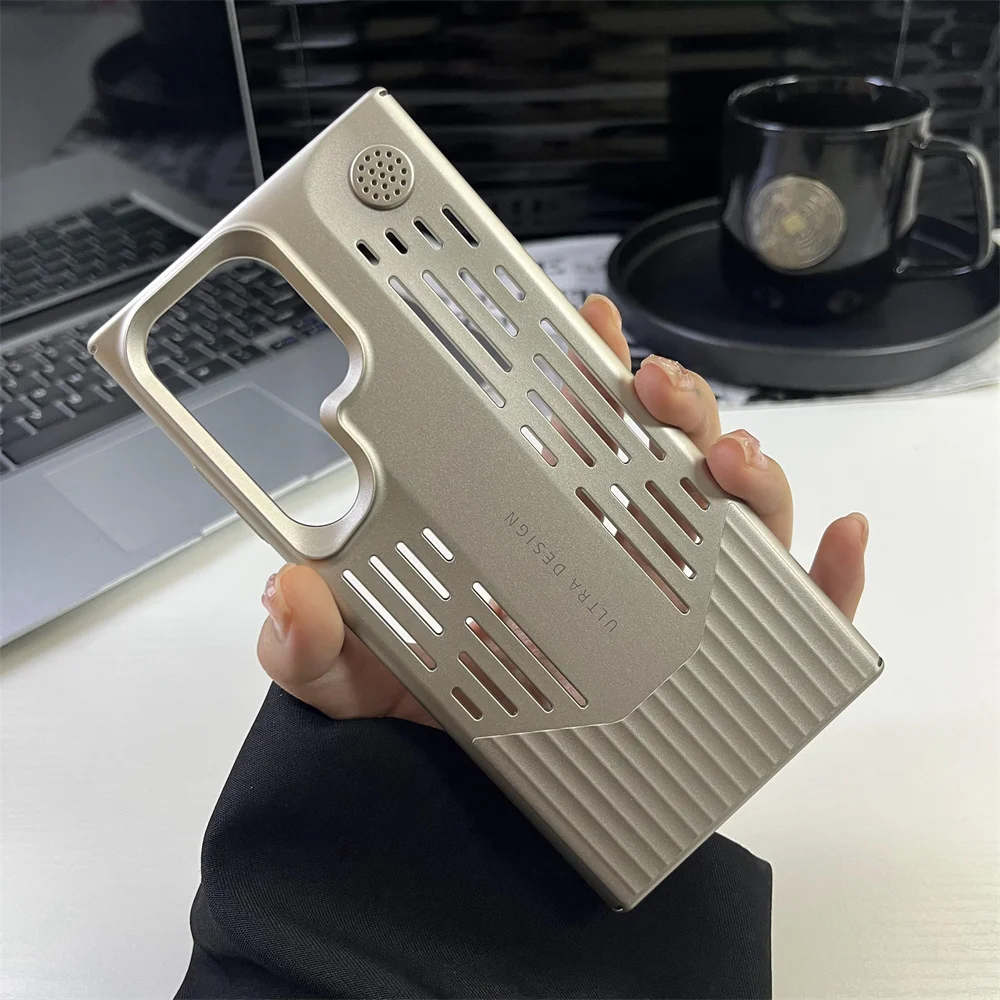 Luxurious Metallic Heat-Dissipating Shockproof Phone Case with Blade Design