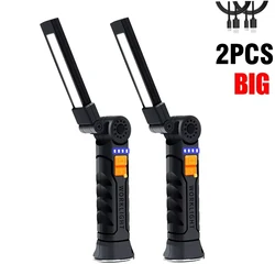 Rechargeable COB LED Magnetic Work Light with Hanging Feature (BIG 2PCS)