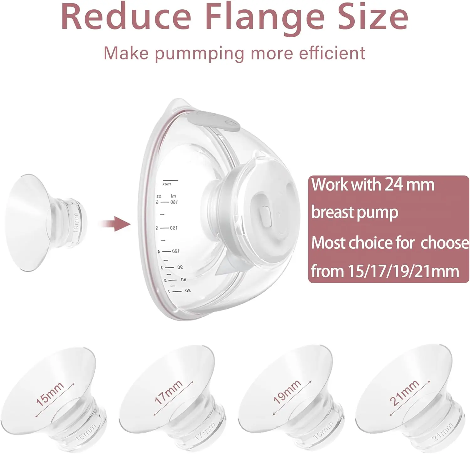 Flange Inserts Compatible with for Momcozy M5/M6/M9/V1 Pro/V2 Pro Breast Pump,Flange Insert for Breast Pump Replacement 5