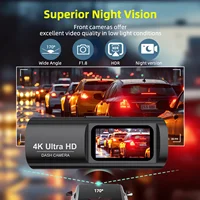 Caméra de tableau de bord 4K 3840x2160P GPS WIFI voiture DVR avant et arrière double objectif caméra de voiture automatique avec Vision nocturne Dashcam 24H moniteur de stationnement 2