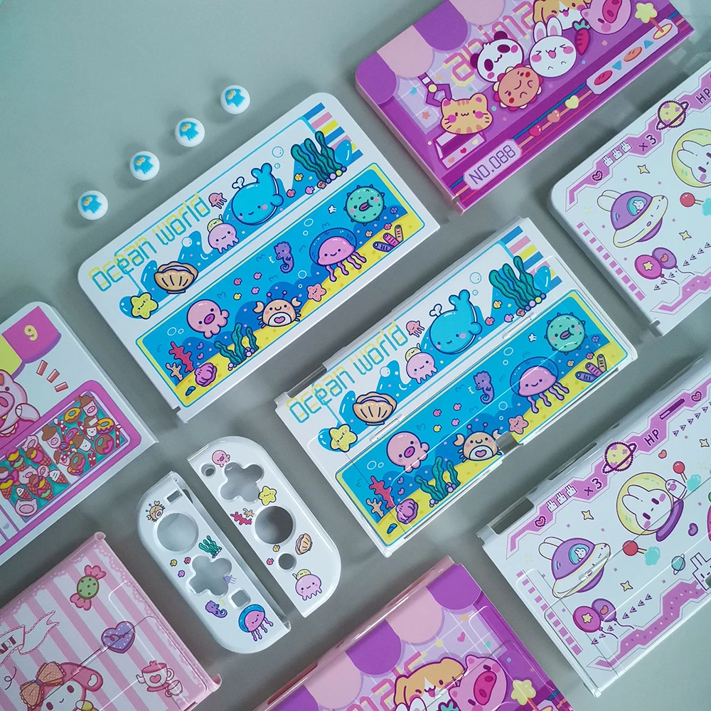 Cute Pink Protective Case For Nintendo Switch Oled Cover Skin Shell Pc