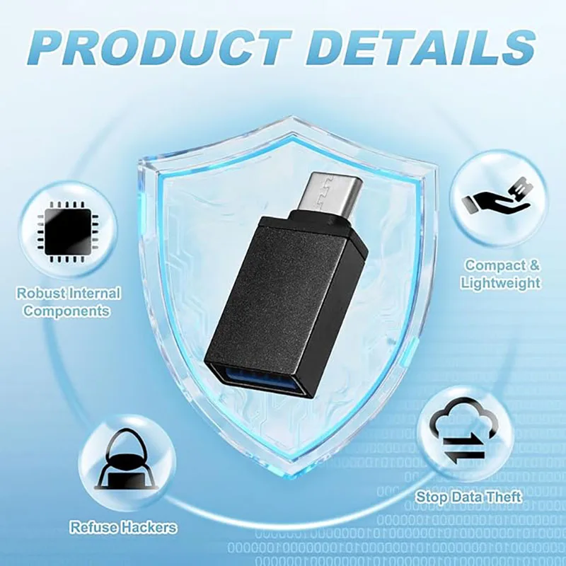 4개의 USB 어댑터: USB-C/마이크로 USB/USB-A(암) - USB-A/USB-C/마이크로 USB, 다양한 장치 변환에 적합