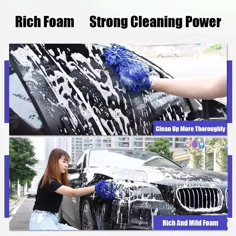 1/2PC 양면 마이크로 화이버 세척 가능한 자동차 세척 장갑 자동차 관리 청소 장갑 청소용 천 타월 자동차 액세서리