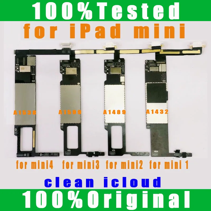 Original Free iCloud For Ipad Mini 1 Motherboard No ID Account Logic Board A1432 A1454 OR A1455