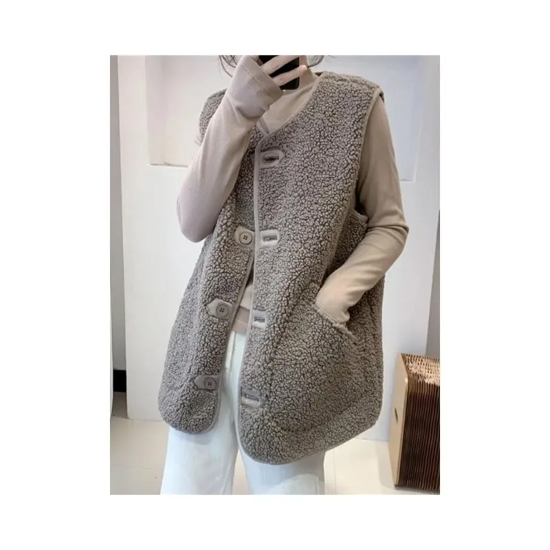 Vest Women Waistcoat Winter Thermal Warm Thick Fleece Vests Women Sleeveless Jacket  Winter Clothes Women 2023