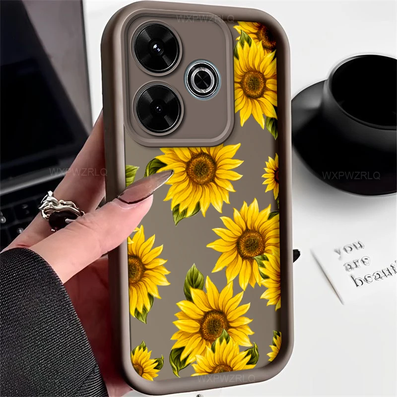 Sunflower Painted Anti-Drop Phone Case Cover