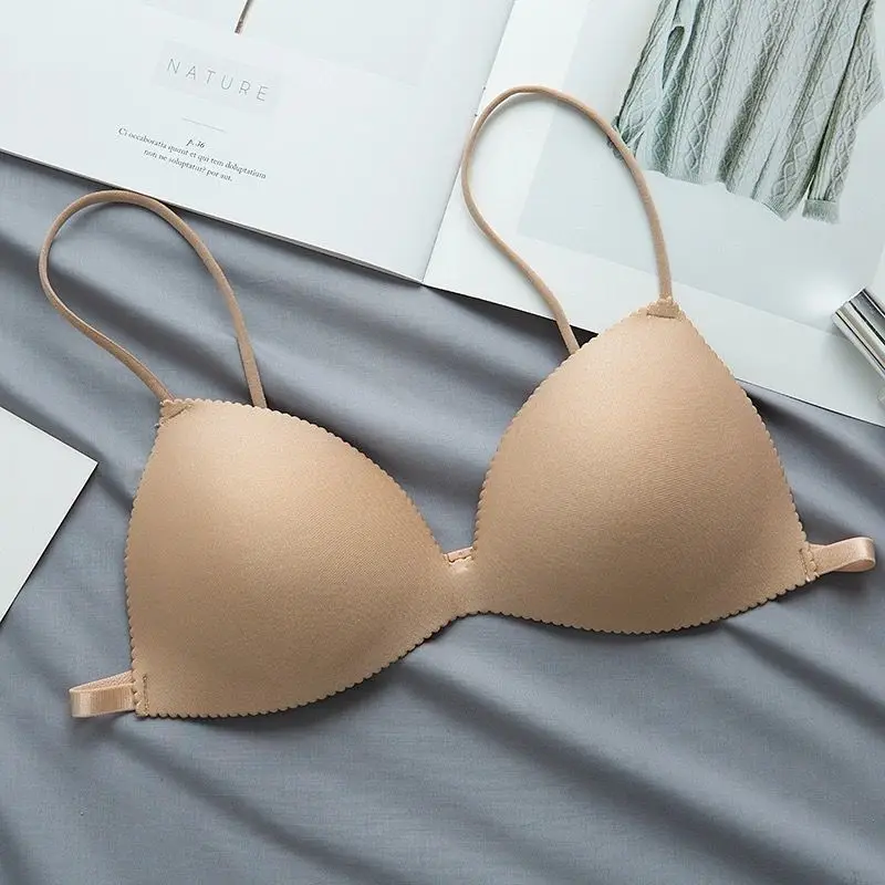 Sexy Triangle Cup Bras Women Beauty Back Gathers Breasts Lace Underwear Wrap Chest Seamless No Steel Ring Invisible Push Up Bra