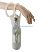 Portable Insulated Water Bottle Bag Handwoven Bag Expandable Mesh Pocket Wine Holder Reliable Water Bottle Holder 68TC