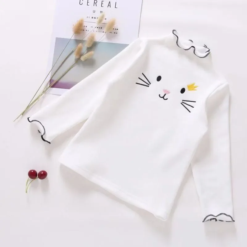 Kids Sweatershirts Baby Girls Sweater Kids Boys Tee Shirts For Children Clothing Spring Summer Basic Tshirt Long Sleeve Cartoon Cat Sweatershirt