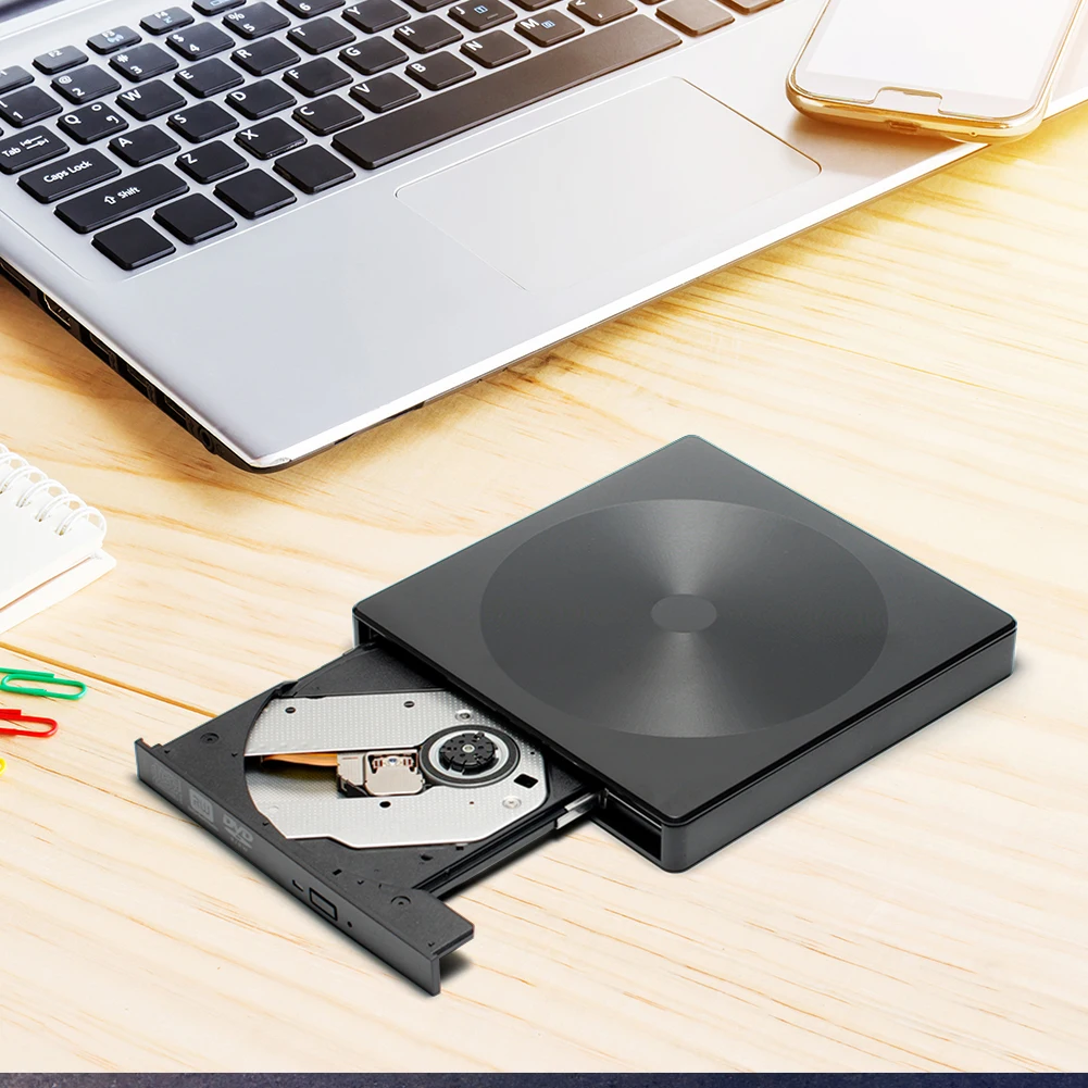 Lecteur CD/DVD externe HighTech® - Drive optique - Lecteur et Brander CD/USB  - Plug 
