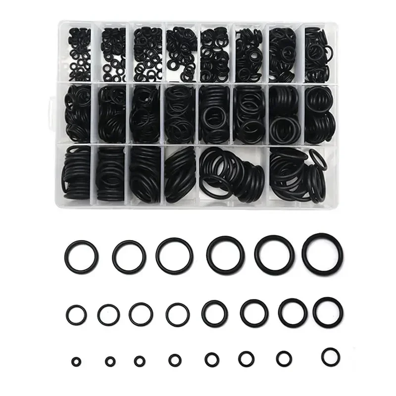 O Rings Rubber Sealing O-rings Nitrile Washer Seals Damper Waterproof Repair Rubber Assortment Kit Set 200/225PCS