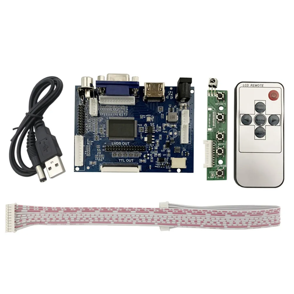 Carte de commande de pilote de moniteur d'affichage à écran LCD, 2AV, HDMI, VGA compatible pour les gels Raspberry Pi, mini ordinateur Orange Pi, 9 pouces