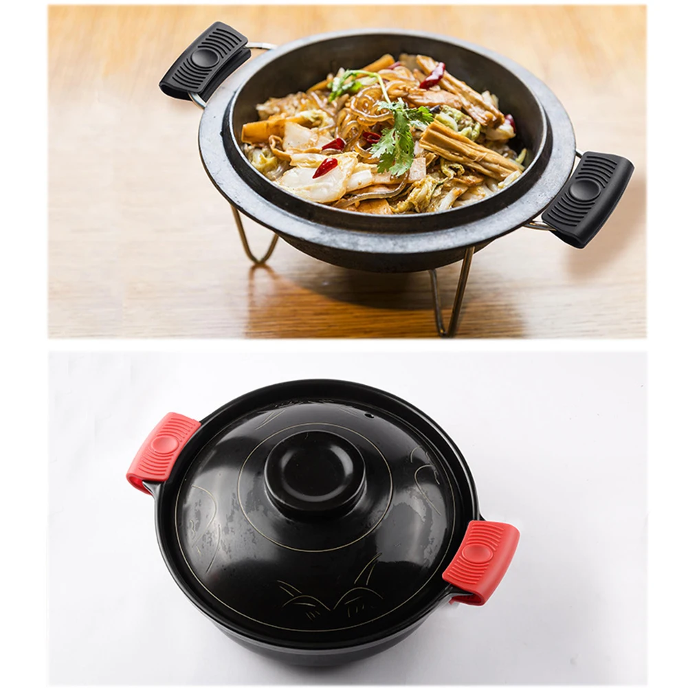 Pot Handle Cover 2/4pcs Silicone Anti-Scald Pot Handle Grip Cover Soft Pot Holder Sleeve Glove Pan Handle Cover for Frying Cast Iron Skillet Pan