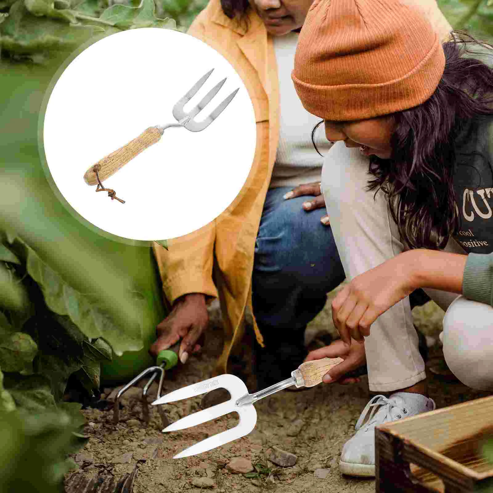 Gardening Tools Hand Trowel Planting Spades Stainless Steel Three-tooth Fork Small Shovels