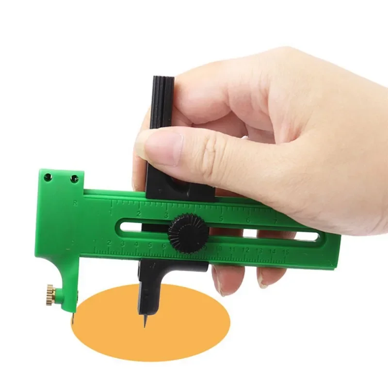 Paper Cutter Circular Cutter Handle Circle Cutter Rotary Compass Circle Cutter 2-15cm Cutting Tool for Draw Picture Fabric Leather Craft DIY Scrapbook Making