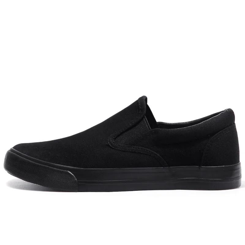 Men Casual Shoes Flat Slip-on Plus Size N023 Canvas Shoes Men Loafers Cool Young Man Street Black Shoes Breathable