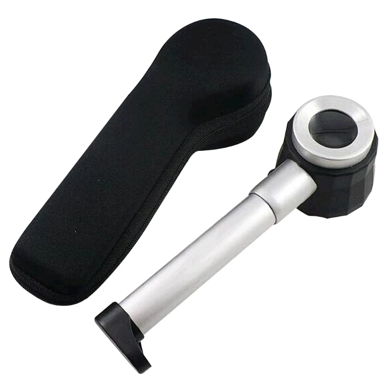 

Handheld 10X LED Magnifier Loupe with Light Scale Jewelry Loupe Measure Scale D5QC