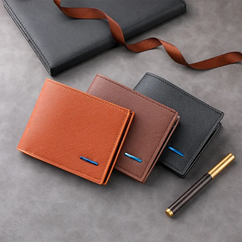 Men Short Bifold Faux Leather Masculina Billetera Credit ID Card Holder Wallet Billfold Purse Clutch Solid Hombre Business Slim
