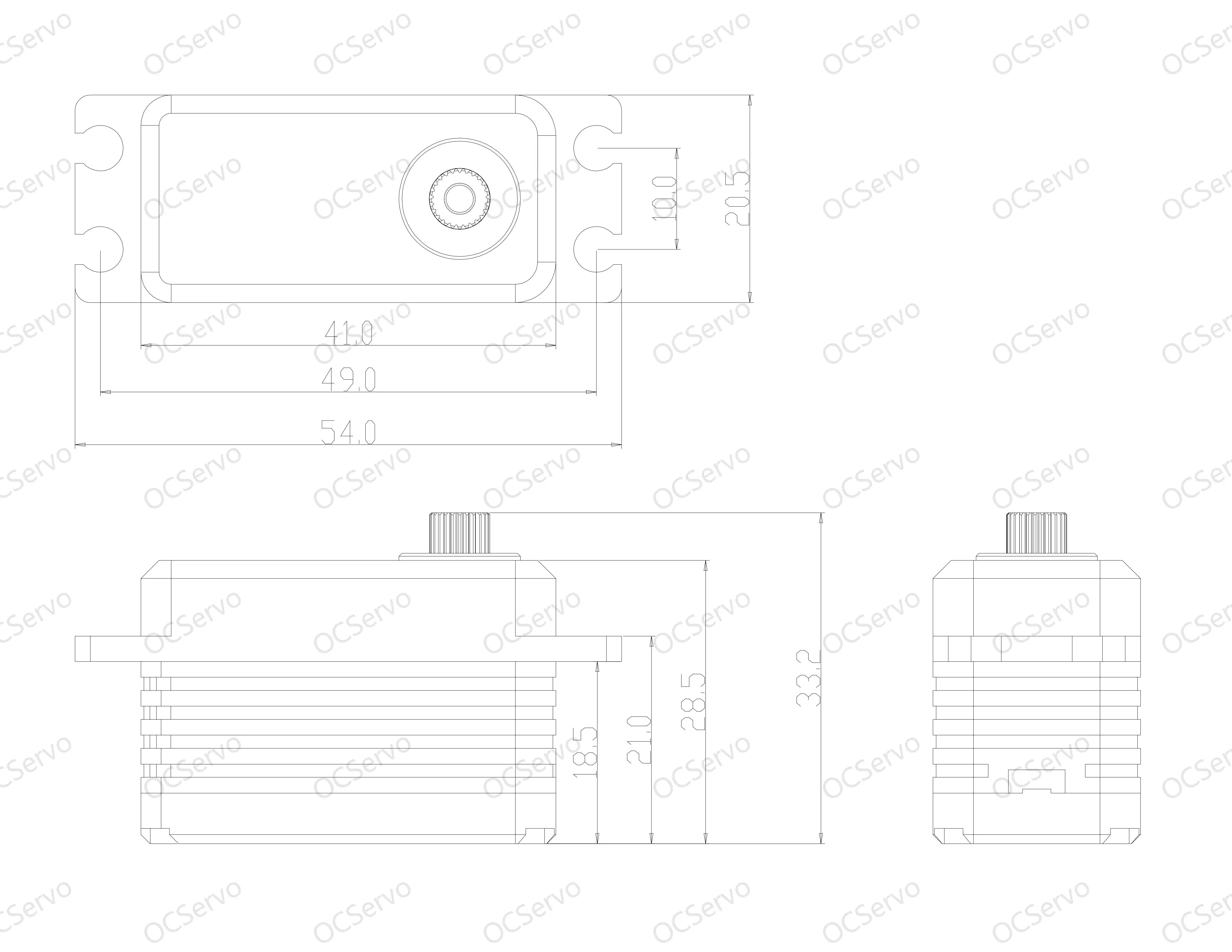 S3732d4df19484af7a97087c3d1c43d33O OCS D4009 OCServo 8.4V 0.09초 40kg.cm 로우 프로파일 고속 브러시리스 스틸 기어 서보