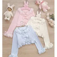 Kawaii Lolita Cropped Knit Cardigan, Heart Lace Openwork Spring Cover-Up, Japanese Sweet Vintage Style Sun Protection Sweater - Image 3