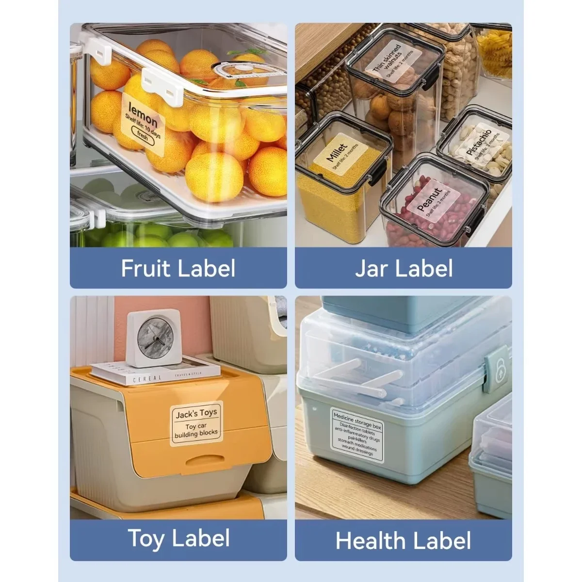 Transparent Thermal Labels for PM220 Label Maker 1.57'' x 1.18'' (40x30mm) Thermal Sticker Label Multi-Purpose Label Tape