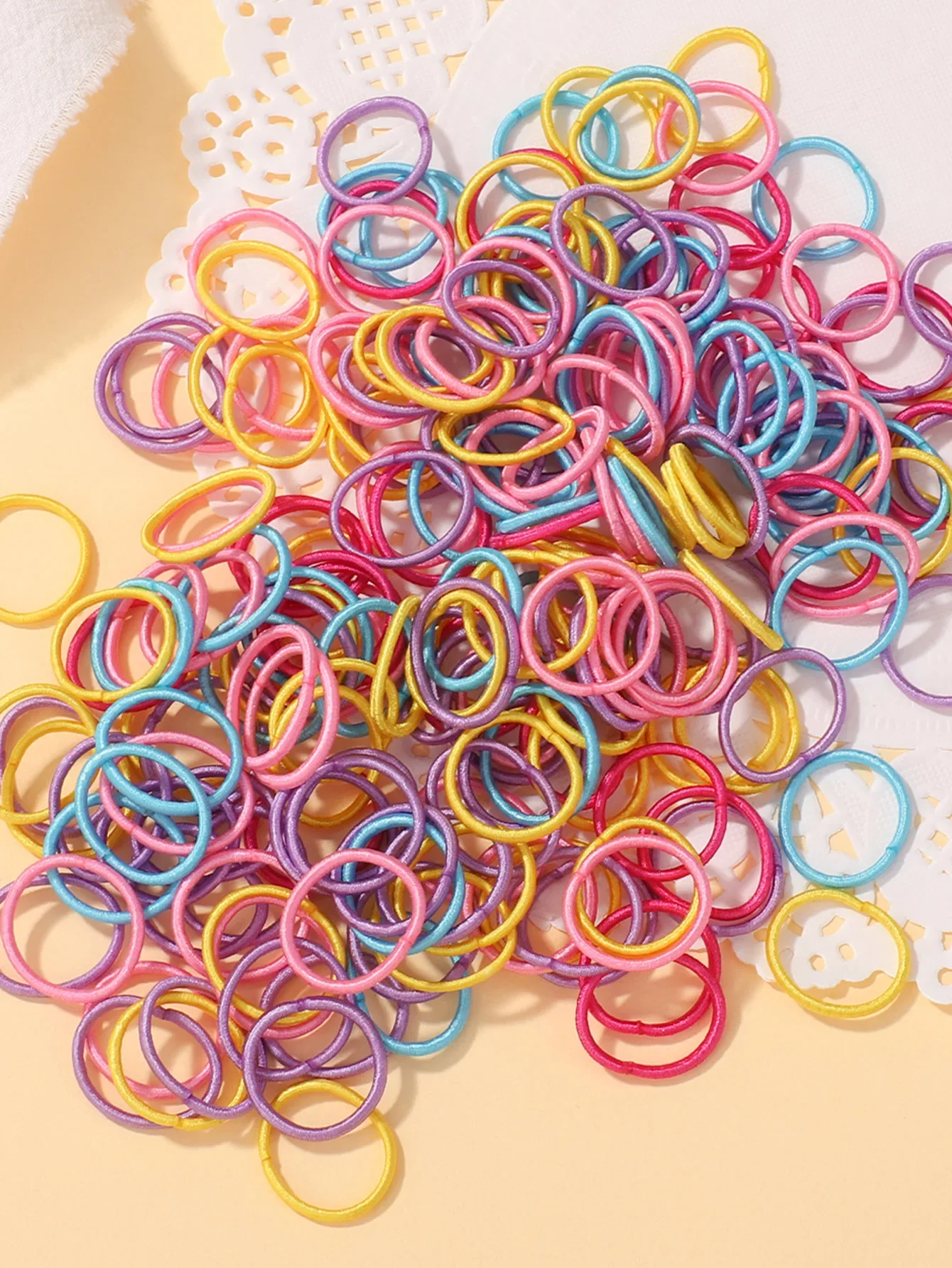 Rubber band hair ties 2cm Hair Ties Nylon Rubber Band Doll Hair Accessories for Baby Girls 100 Pcs/Lot