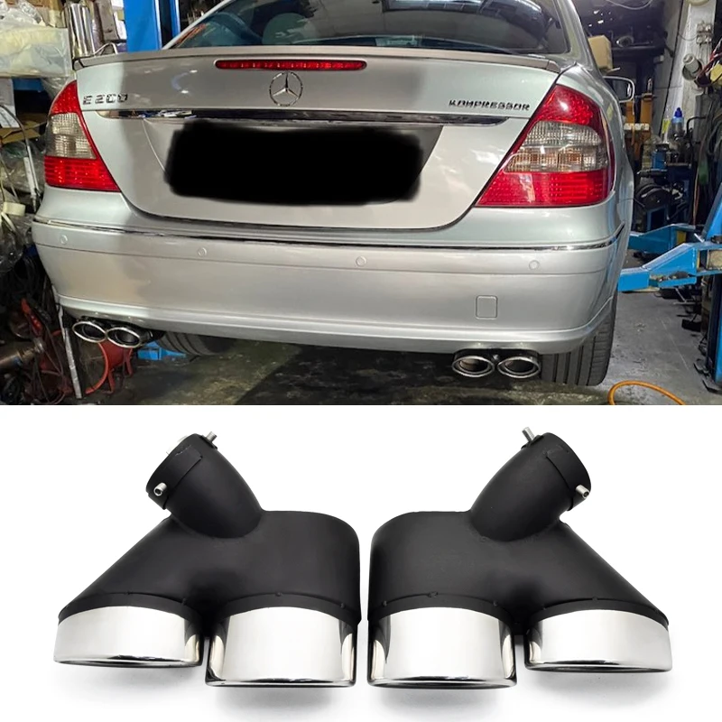 1 Pair Stainless Steel Car Exhaust Tip For Mercedes Benz W211 E240 E280